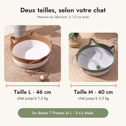 Deux tailles : M 40 cm et L 46 cm